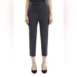 Theory Charcoal Grey Highwaisted Straight Pants